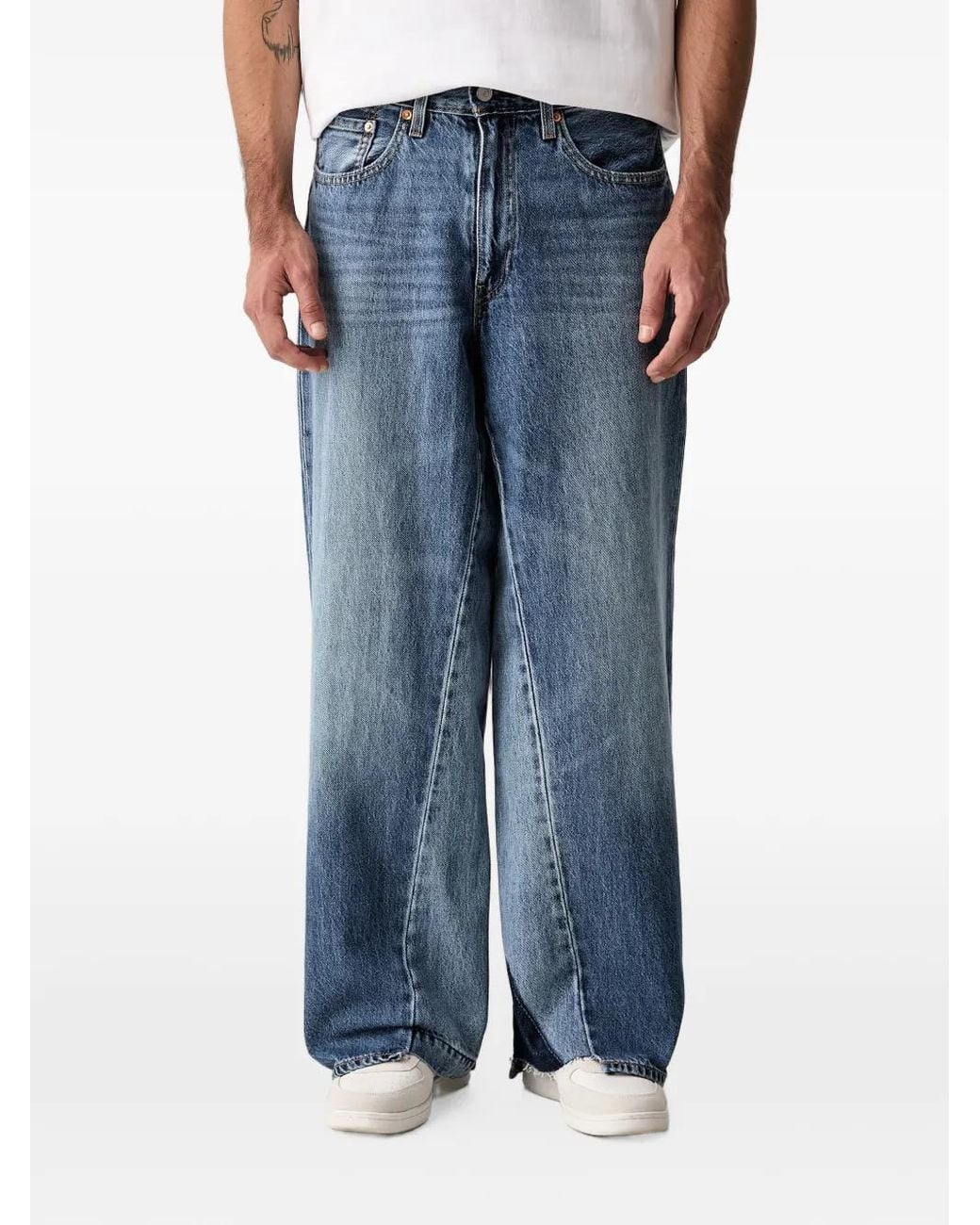 Levi's Blue Baggy Panelled Wide-Leg Jeans for men