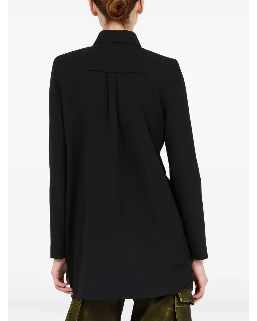 Roberto Cavalli Black Button Shirt Dress