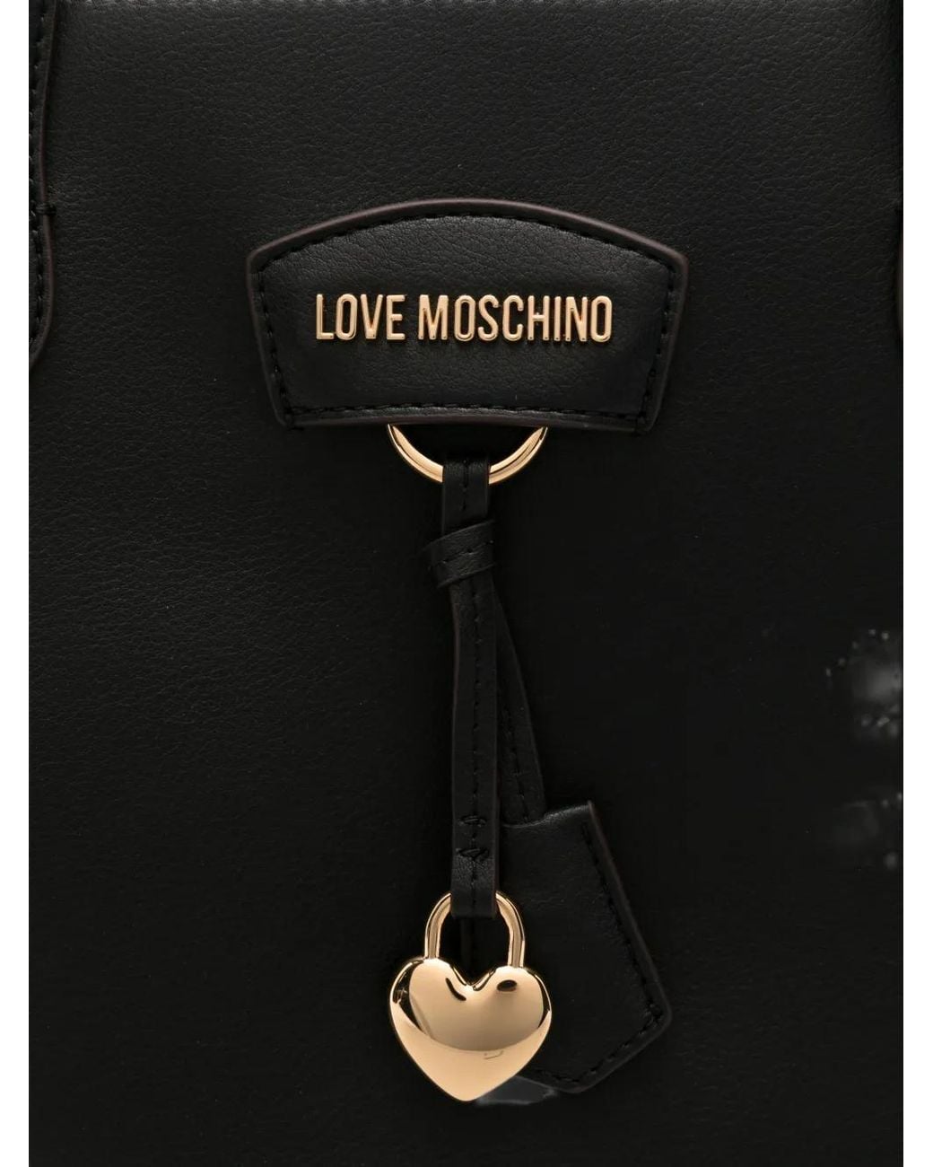 Love Moschino Black Logo-Plaque Tote Bag