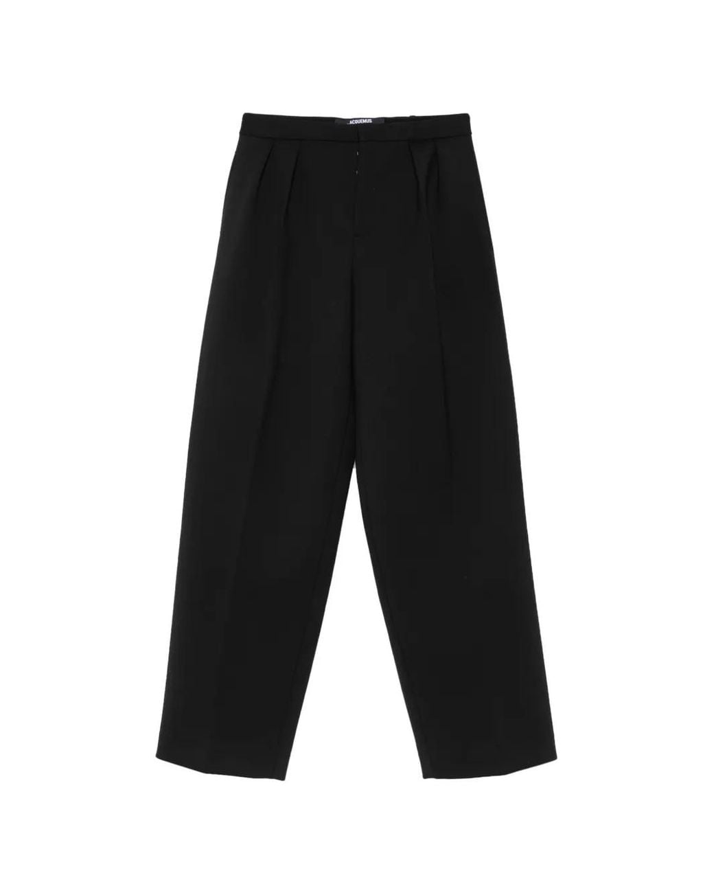 Jacquemus Black Pleated Wide-Leg Trousers for men
