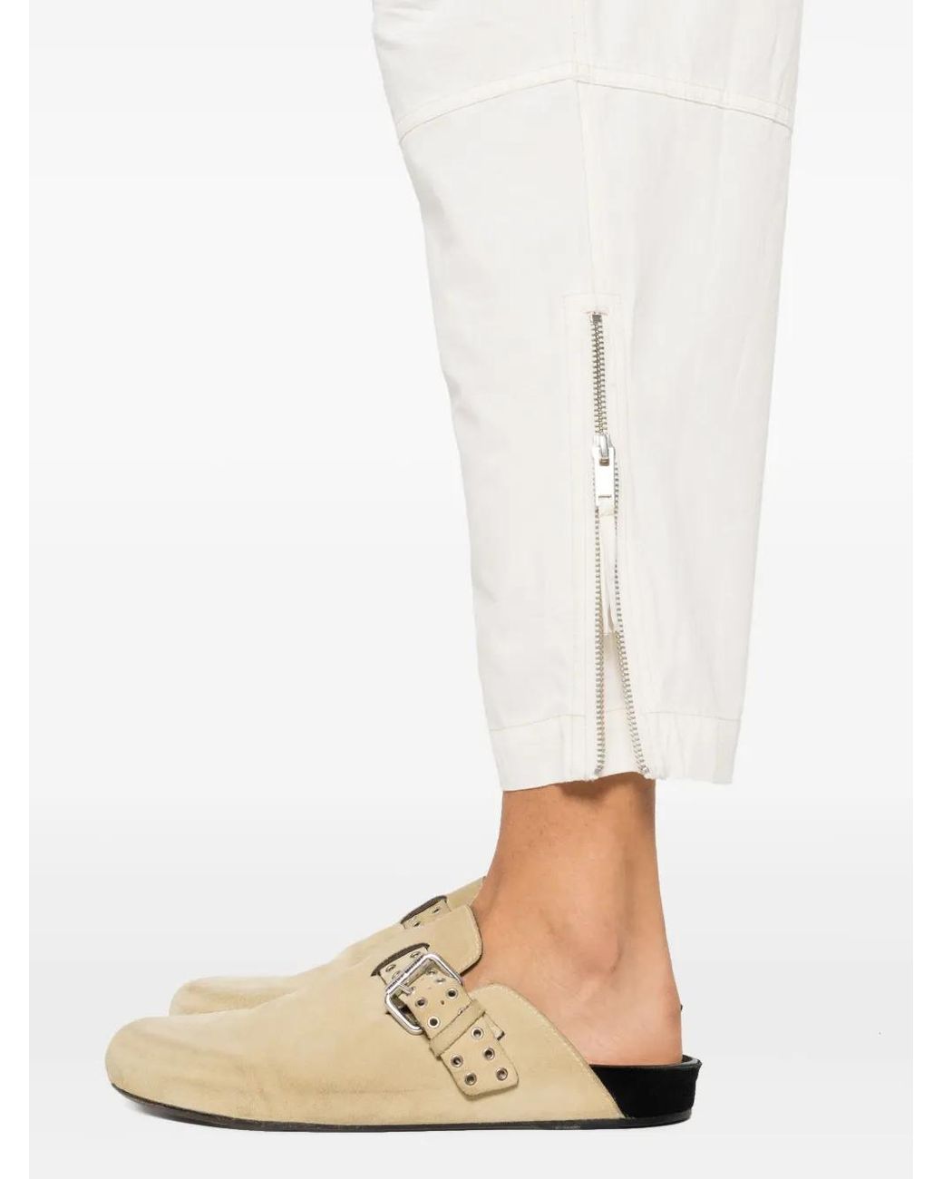 Isabel Marant White Kelvin" Cream Cotton Trousers