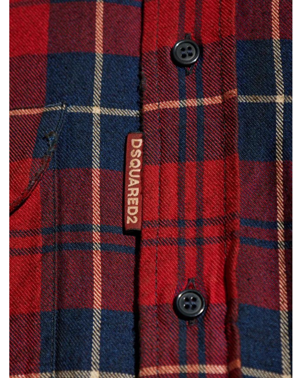 DSquared² Red Checked-Pattern Shirt for men