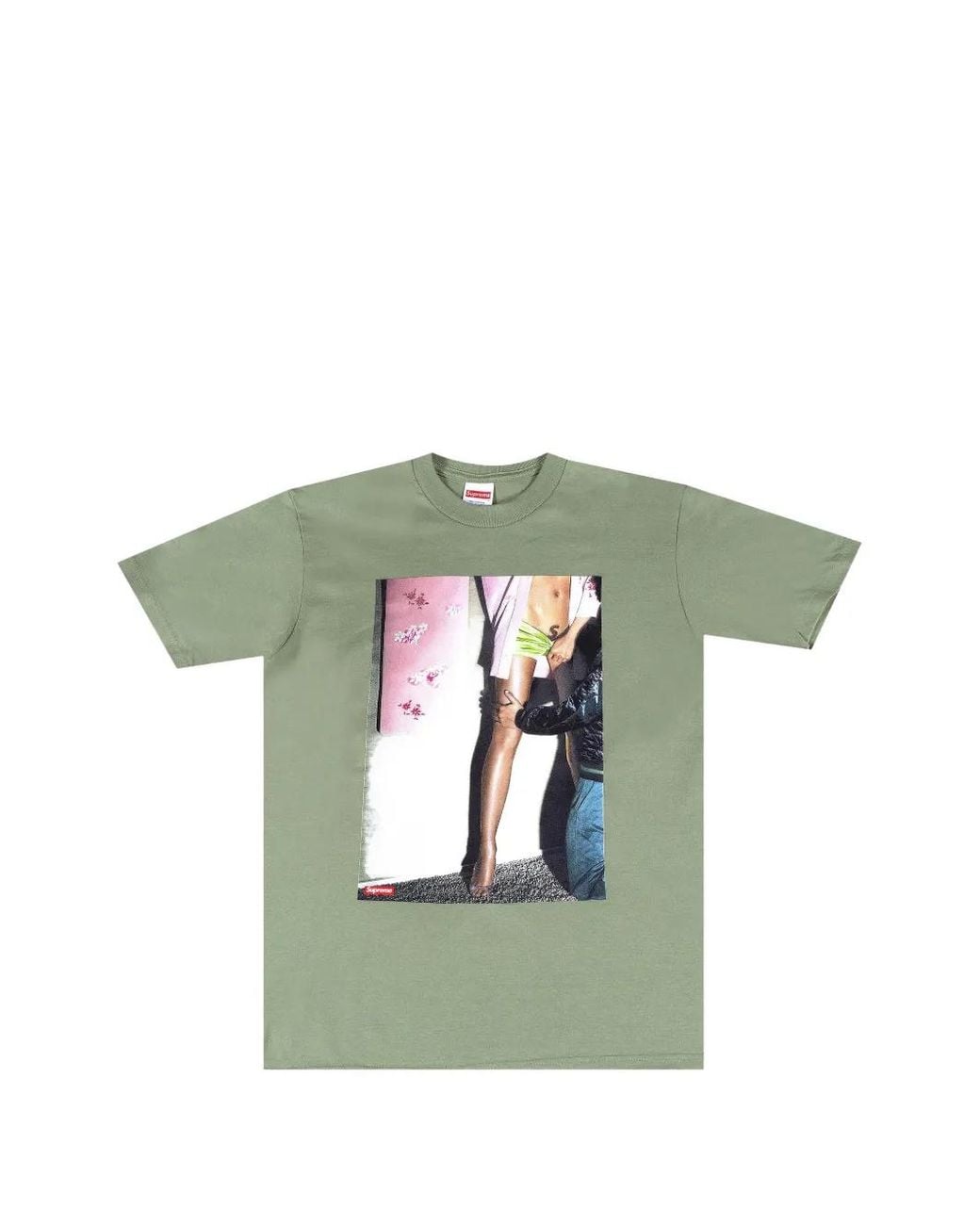 Supreme Green S Shaved Graphic-Print T-Shirt for men