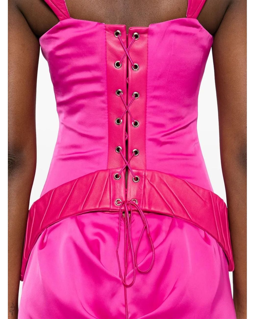 MITILIANE COUTURE Pink Detachable-Panel Maxi Dress