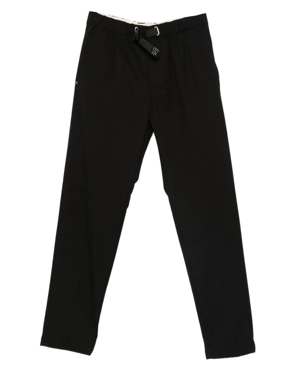 White Sand Black Drawstring Trousers for men
