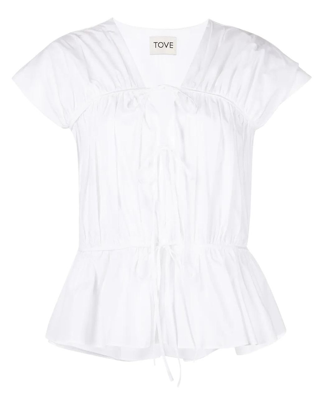TOVE White Thea Ruffle Top