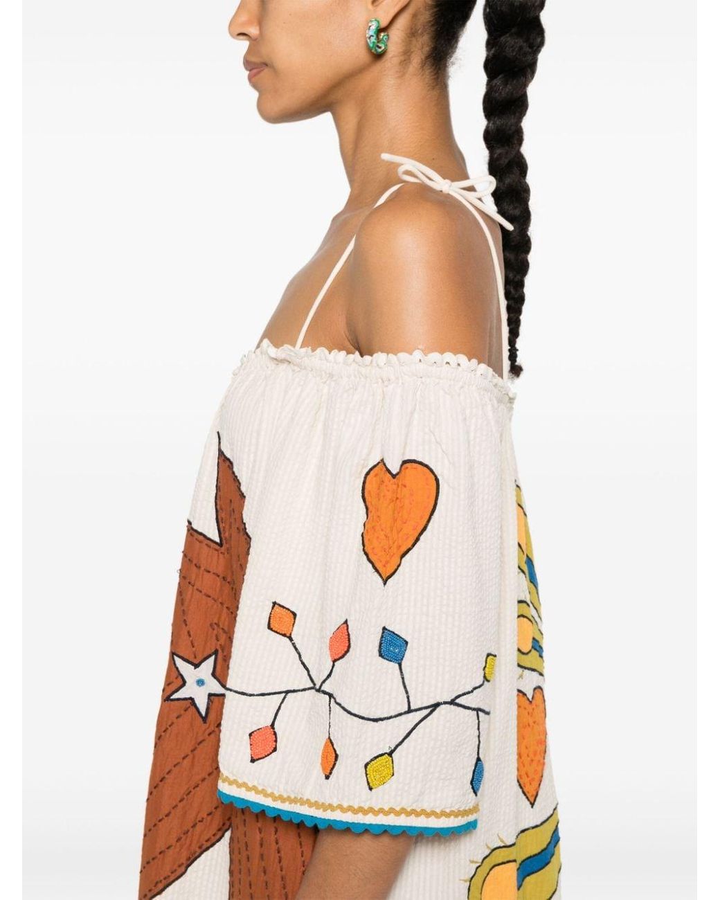 Stella Nova Embroidered Midi Dress in White | Lyst Stella Nova Embroidered Midi Dress in White | Lyst