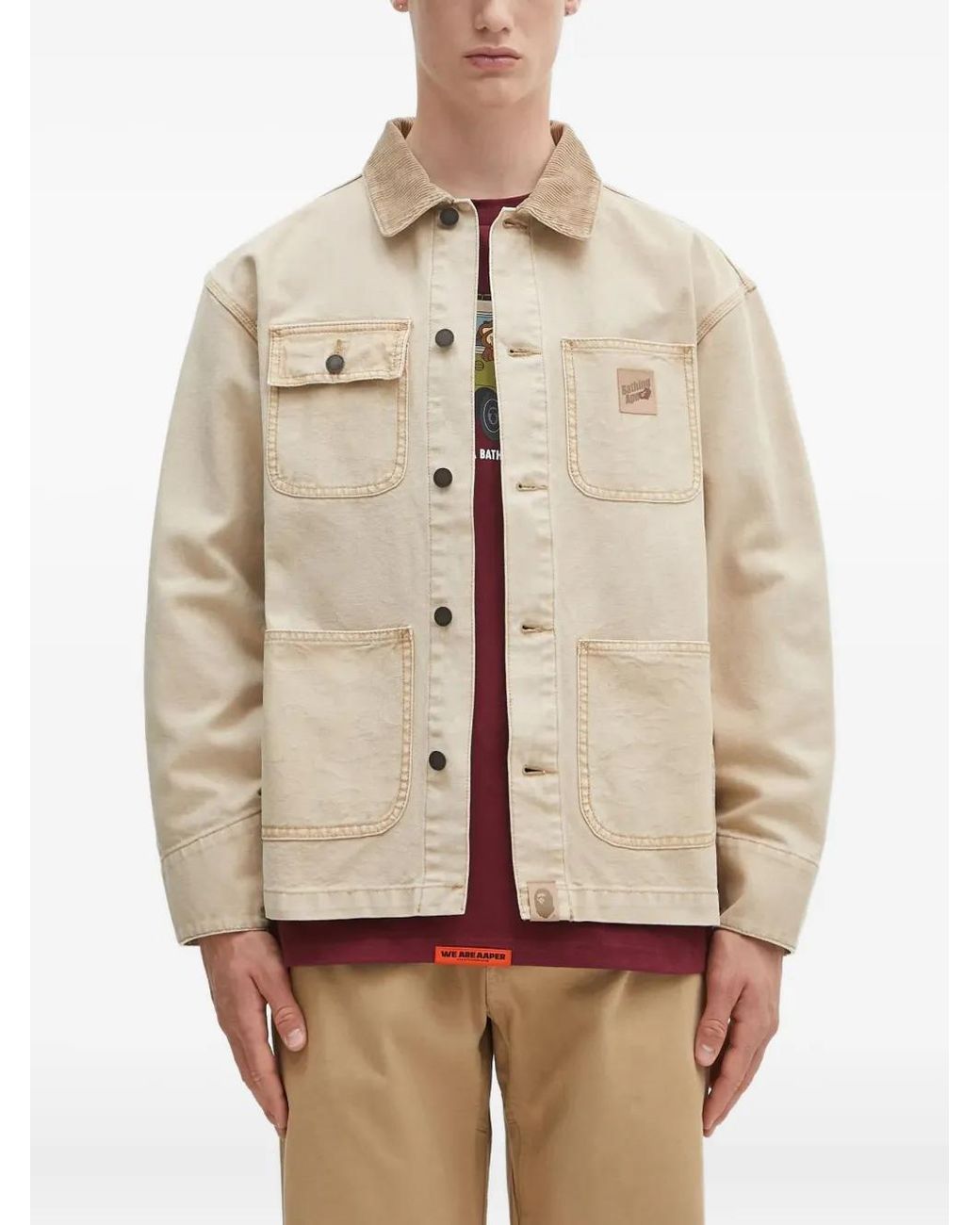A Bathing Ape Natural Corduroy-Collar Jacket for men