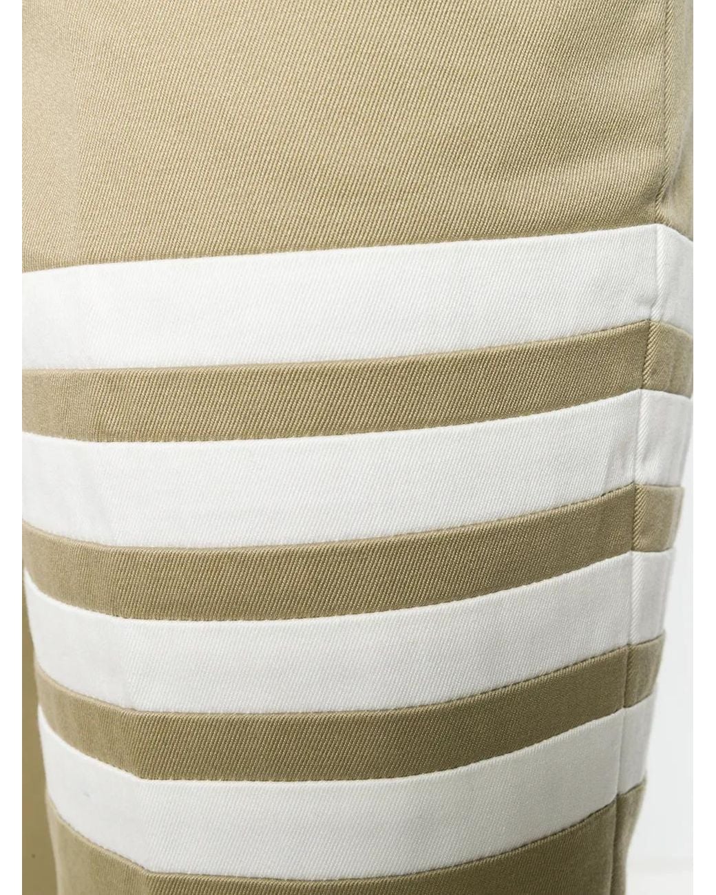 Thom Browne Natural 4-Bar Cotton Trousers for men