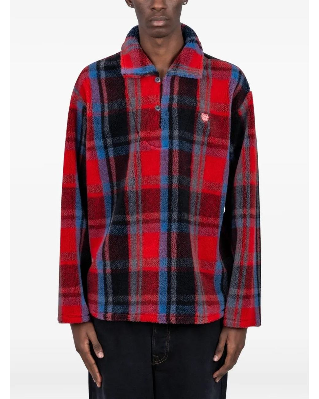Human Made Red Plaid Sweatshirt for men