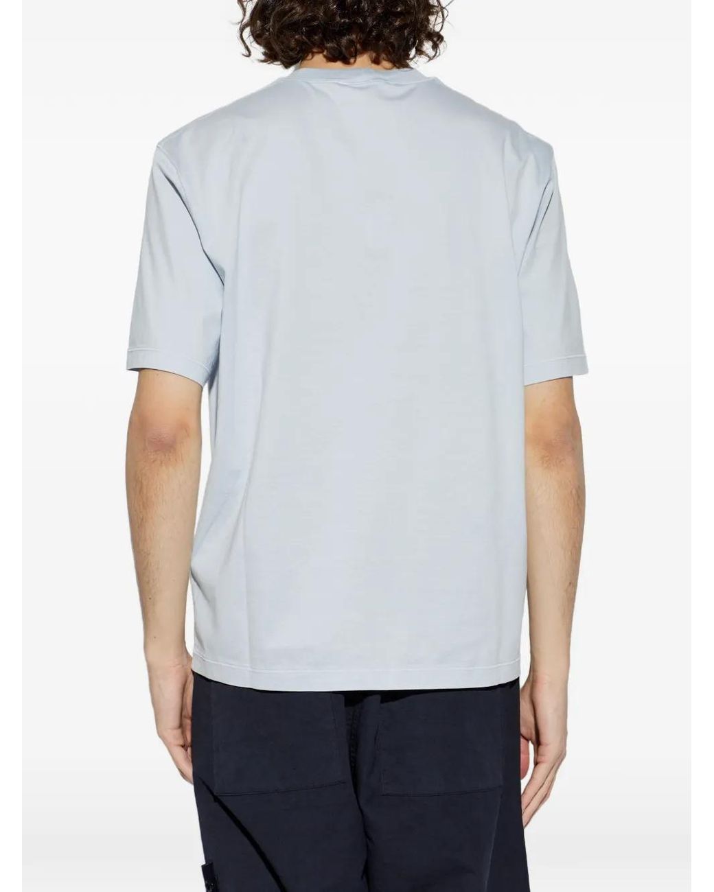 Stone Island Blue 2100010 Mercerised Cotton Jersey_S.I. Stellina T-Shirt for men