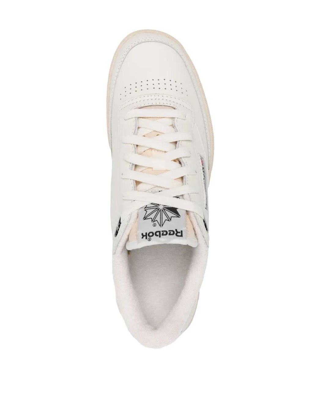 Reebok White Club C Lace-Up Leather Sneakers for men