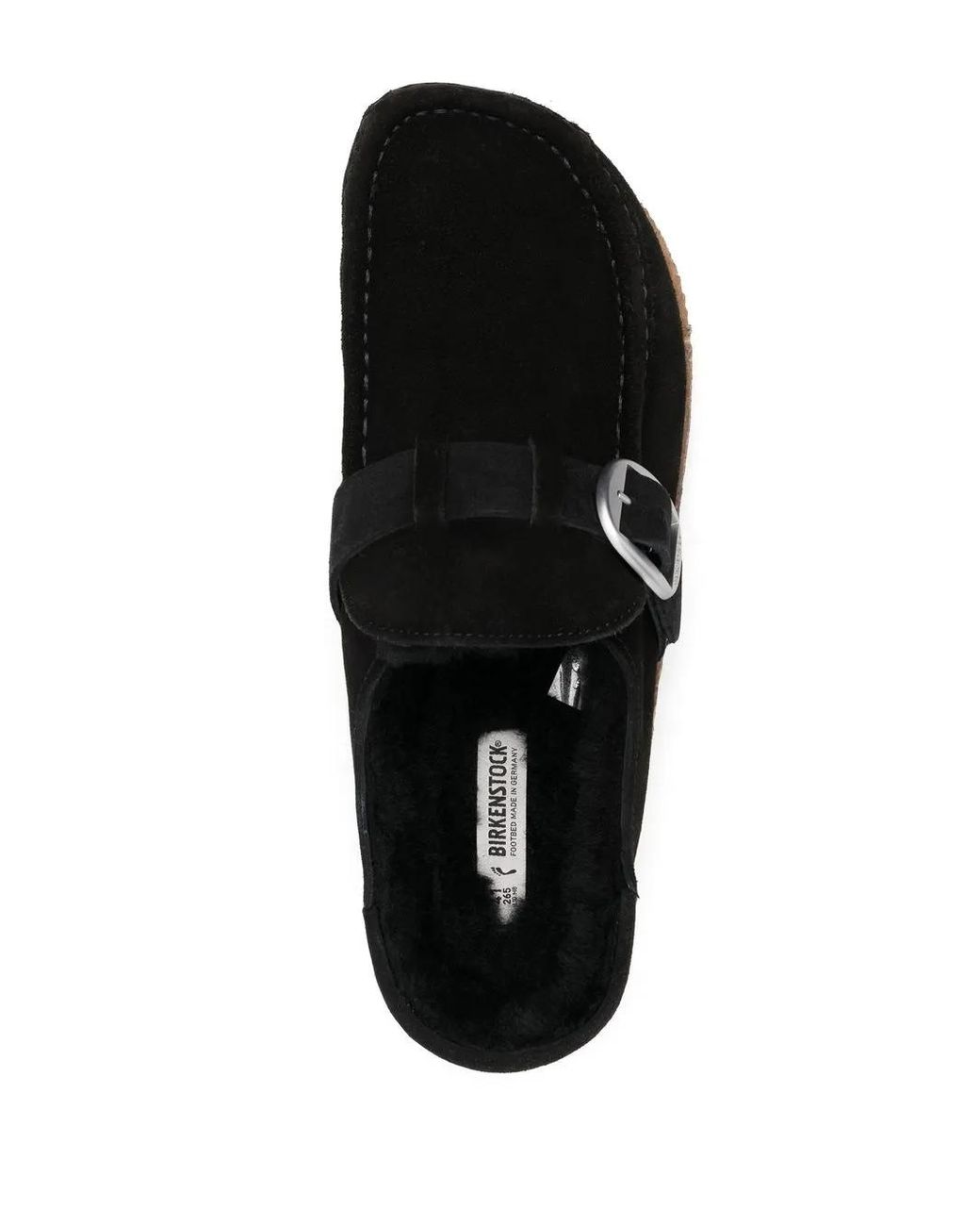 Birkenstock Black Buckley Shearling Suede Slip-On Shoes