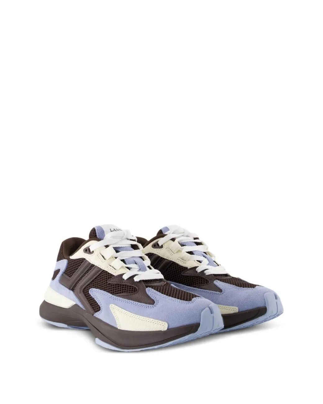 Lanvin Brown Jla Mesh-Panel Suede Sneakers