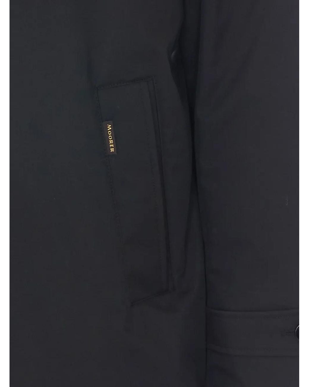 Moorer Black Ralli Hooded Button-Up Coat for men