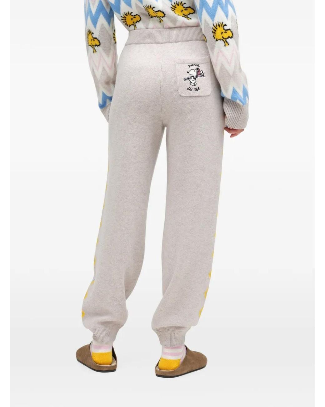 Chinti & Parker White Snoopy Ski Track Pants