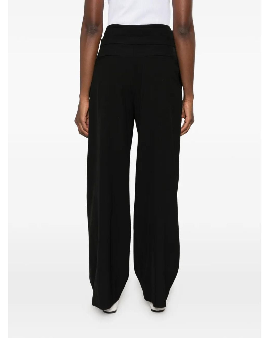 Loewe Black Belted Draped Trousers