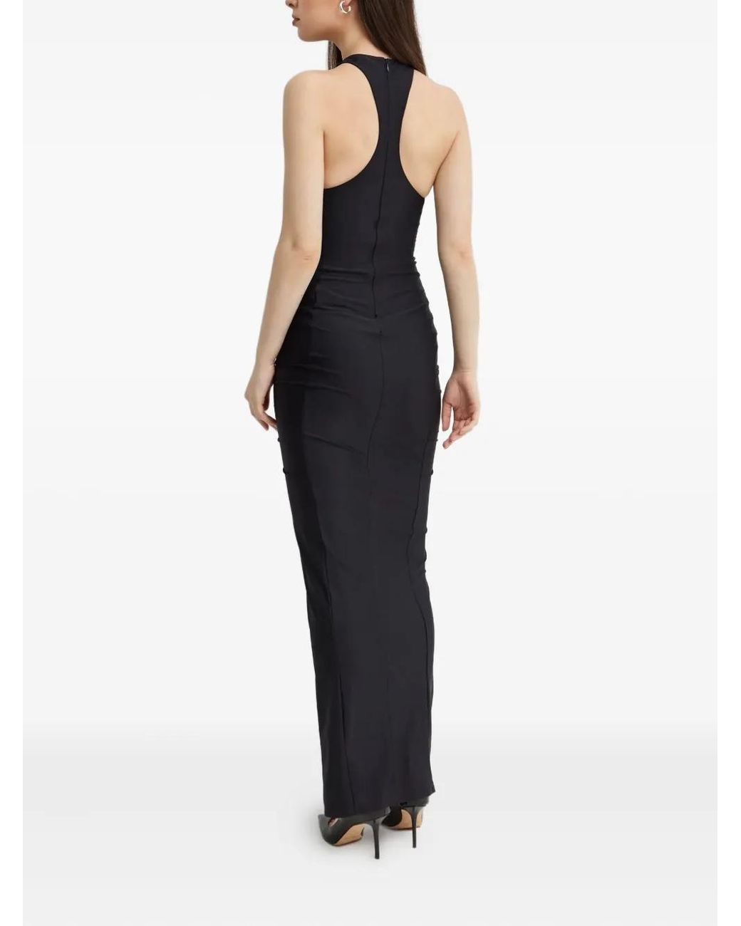 GAUGE81 Black Gerafftes Deni Midikleid mit Racerback