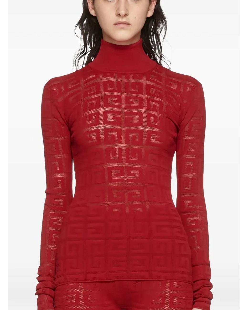 Givenchy Red 4G Lace Sweater for men