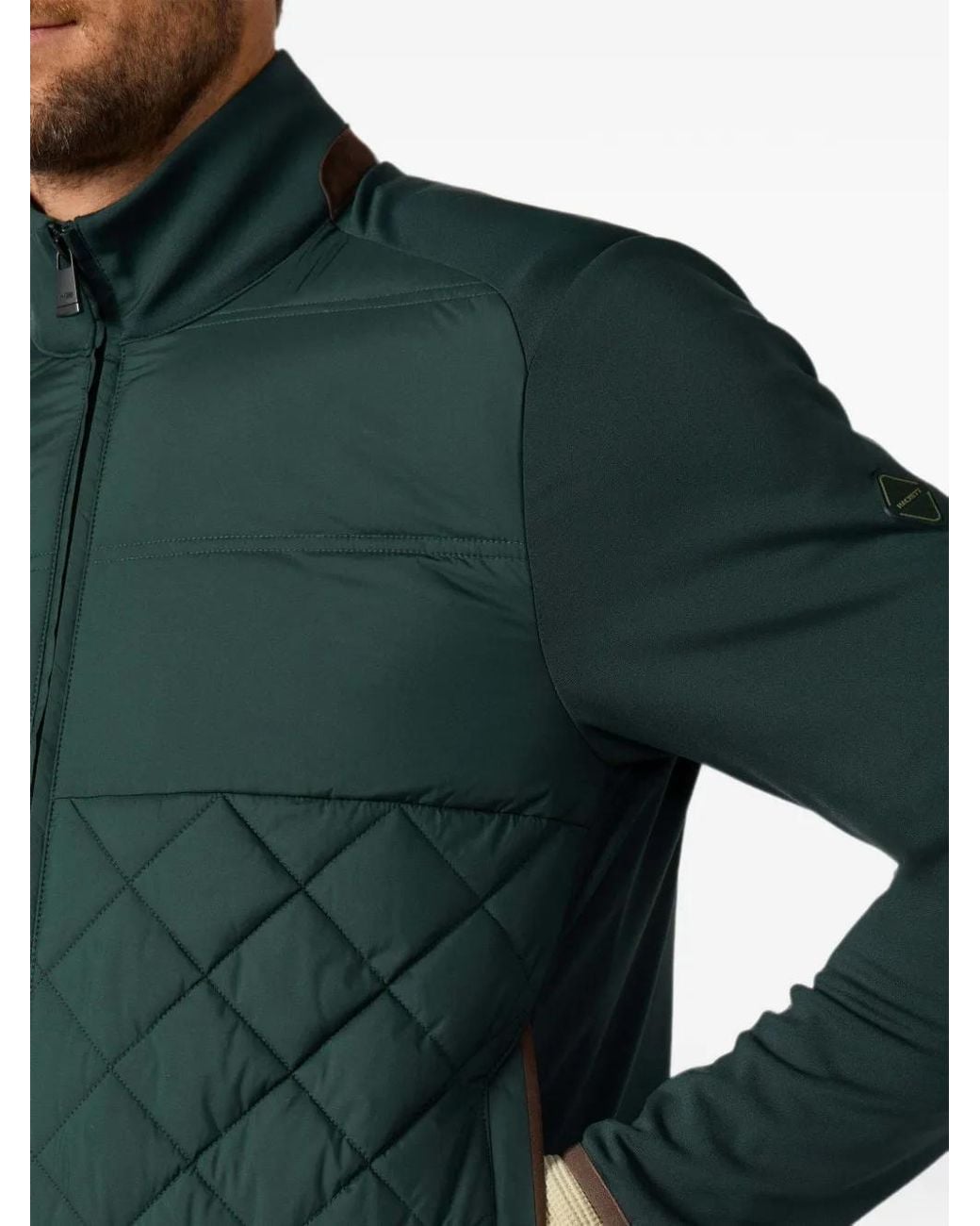 Giacca Trapuntata Con Zip di Hackett in Green da Uomo