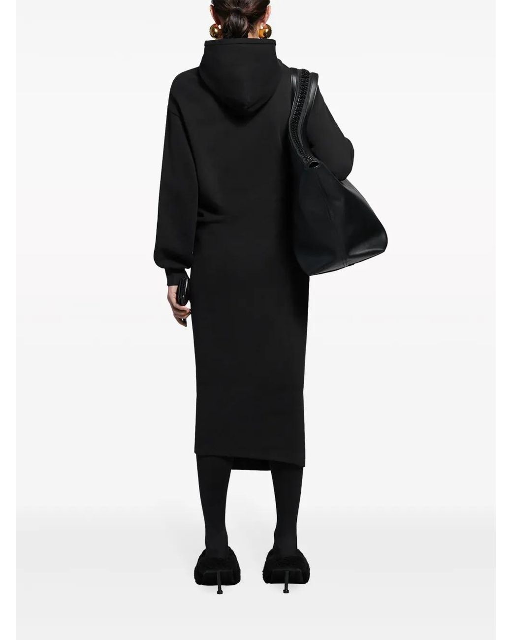Balenciaga Black Easywrap Hooded Dress