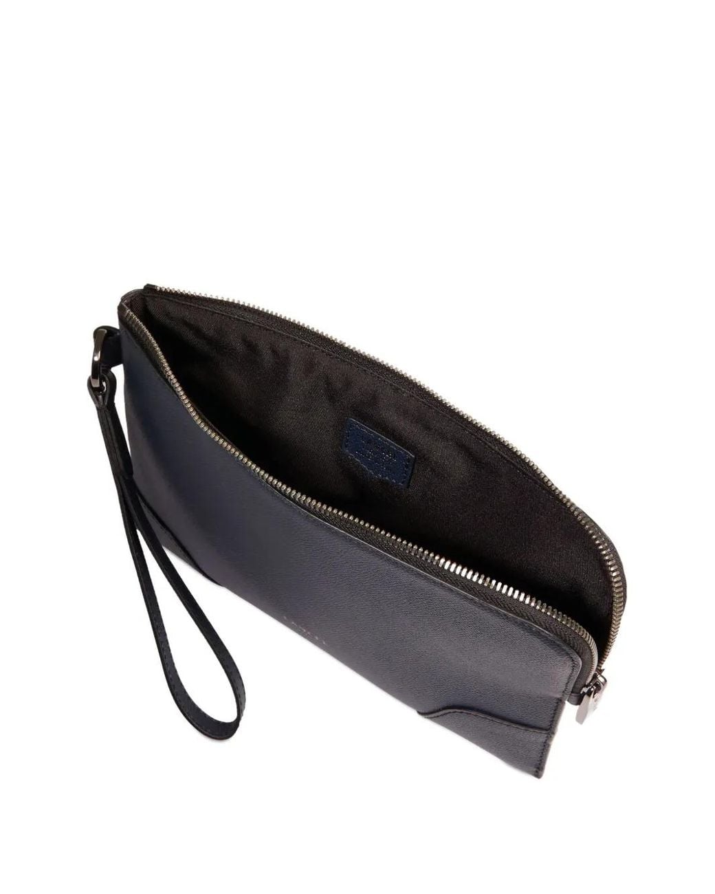 Lancel Blue Zip-Fastening Leather Clutch for men