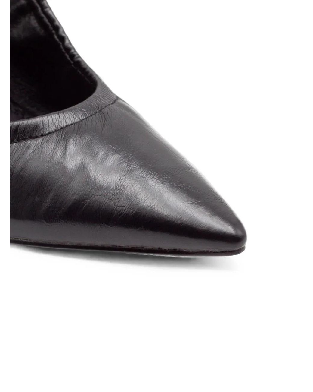 Twentyfourhaitch Black Elasticated Pointed-Toe Pumps