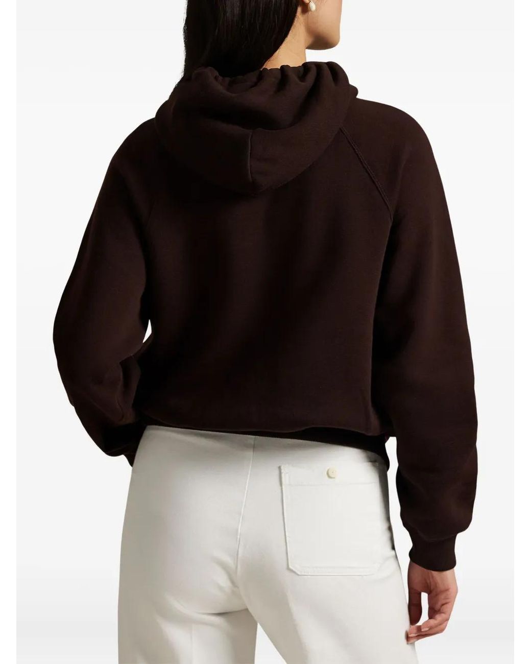 Polo Ralph Lauren Red Cropped Hoodie With Contrasting Drawstrings