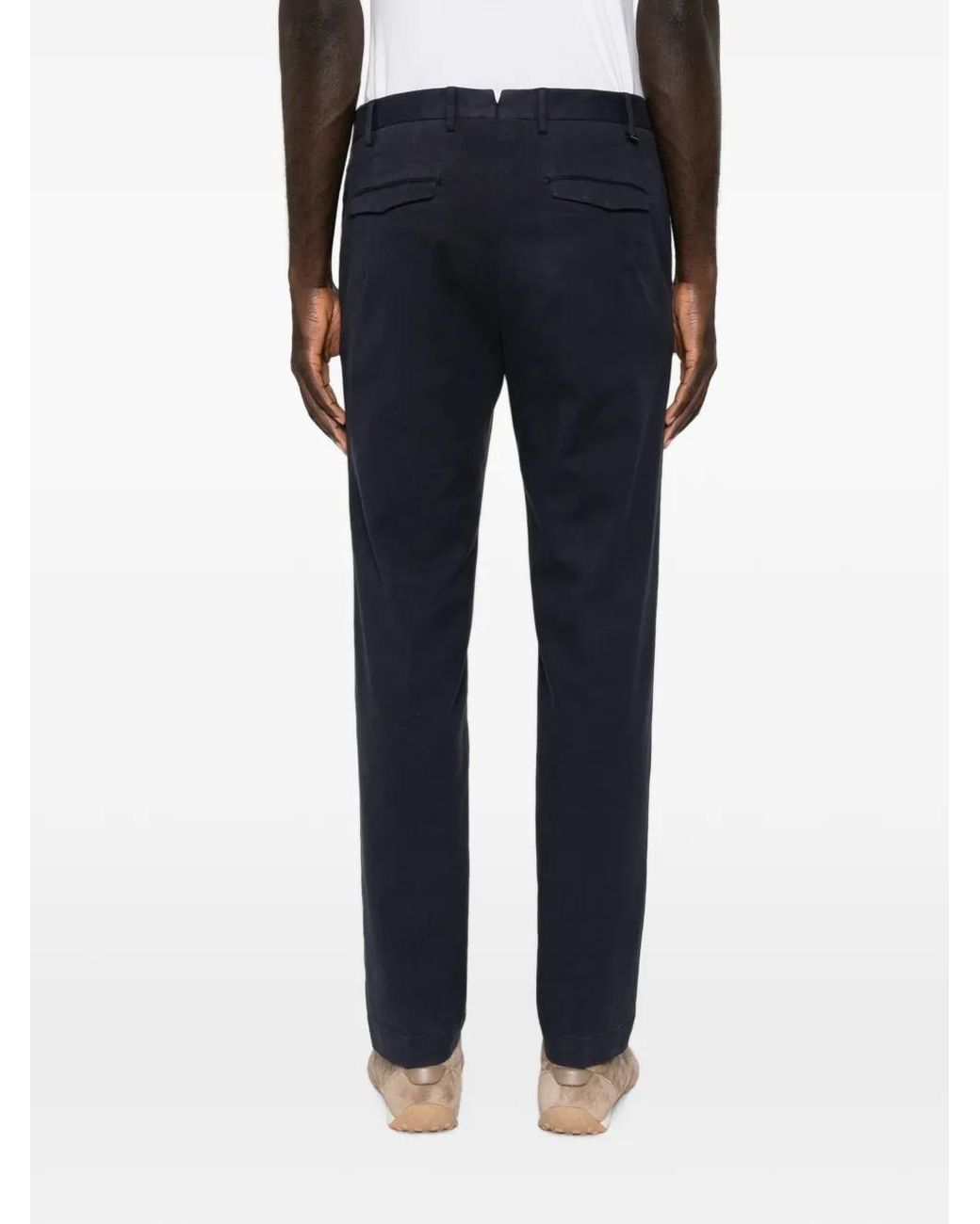 PT Torino Blue Straight-Leg Trousers for men