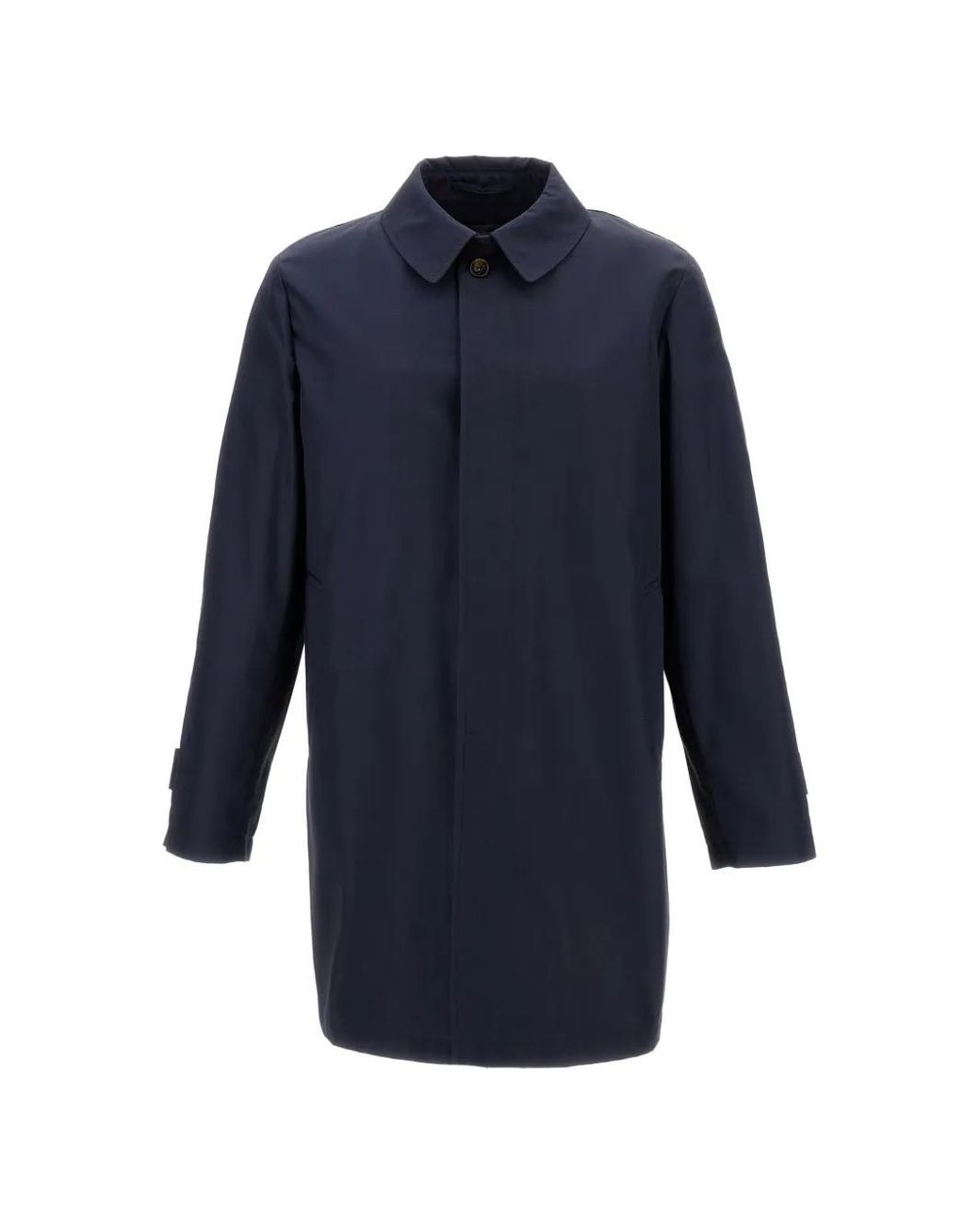 L'IMPERMEABILE Blue Button-Fastening Raincoat for men