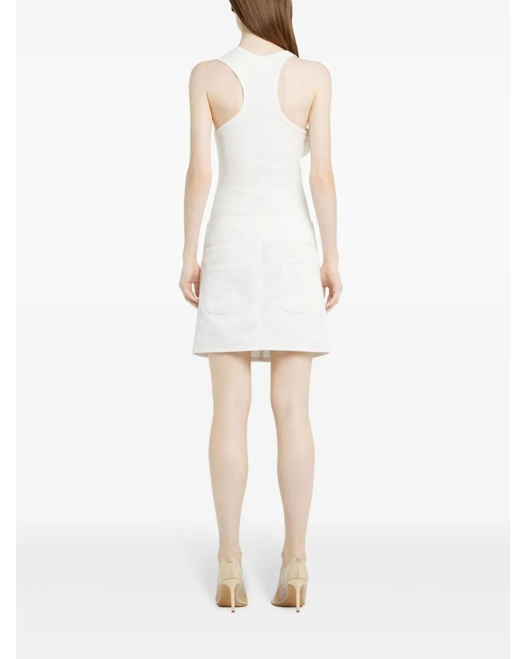 Courreges White 90's Ribbed Tank Top
