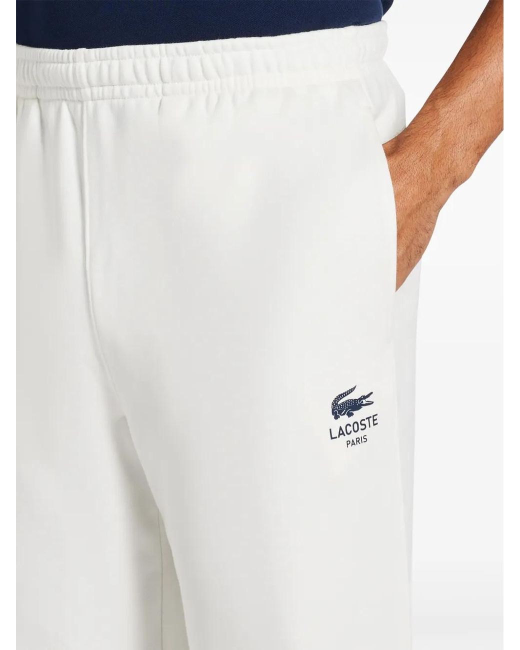Lacoste White Organic Cotton Logo Track Pants for men