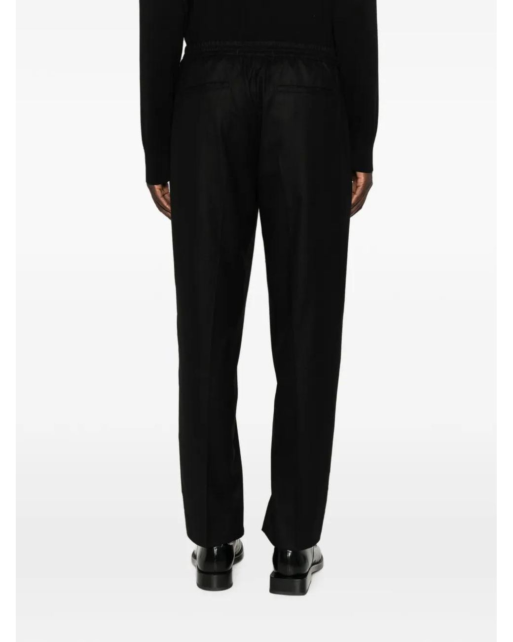 Zegna Black Mélange Wool Silk And Cashmere Trousers for men