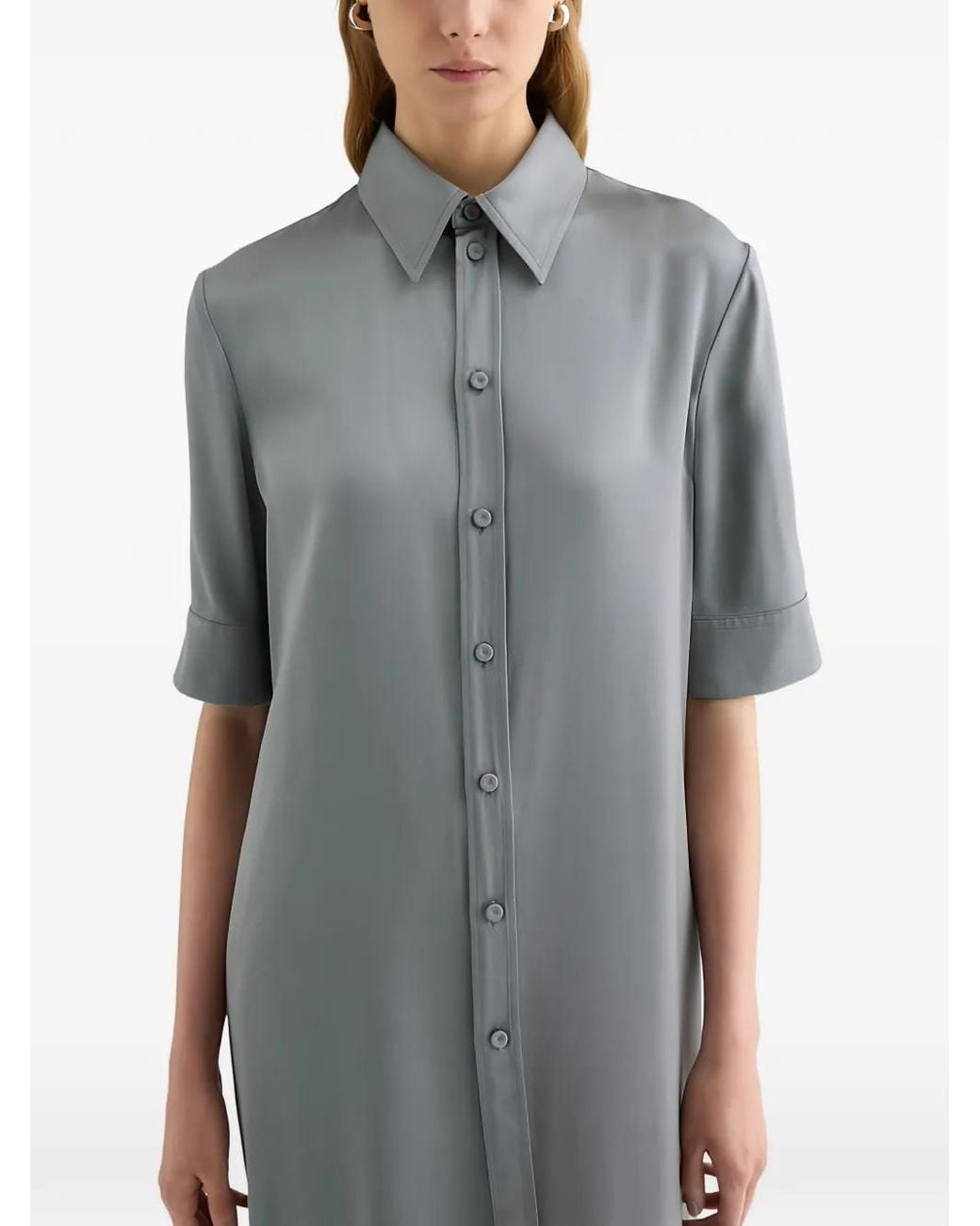 Jil Sander Gray Fluid Viscose Shirt