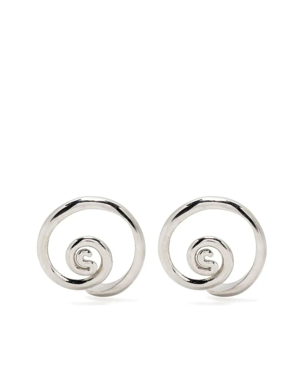 Pendientes Huggies Vortice Panconesi de color Metallic