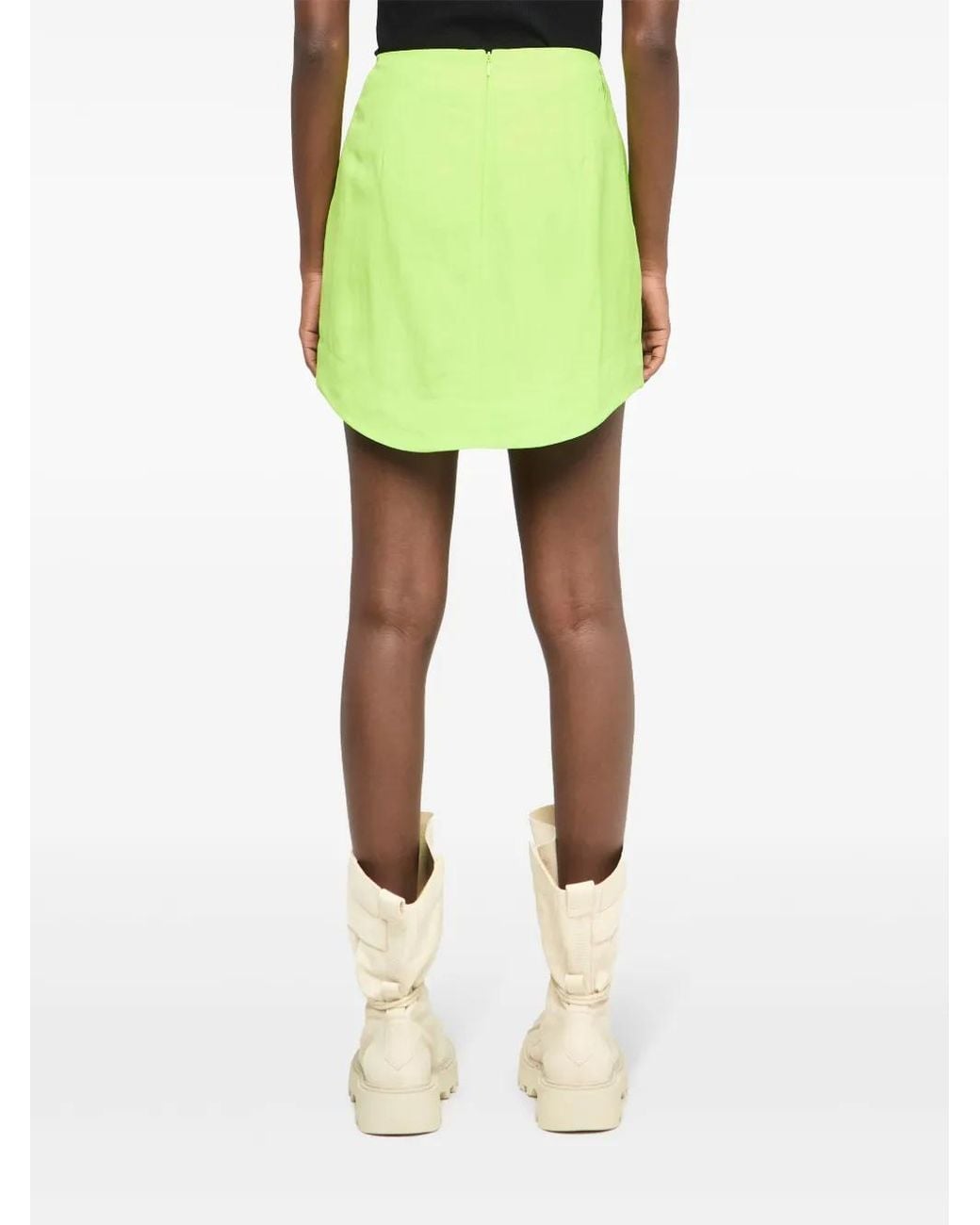 J.W. Anderson Green Curved-Hem Mini Skirt