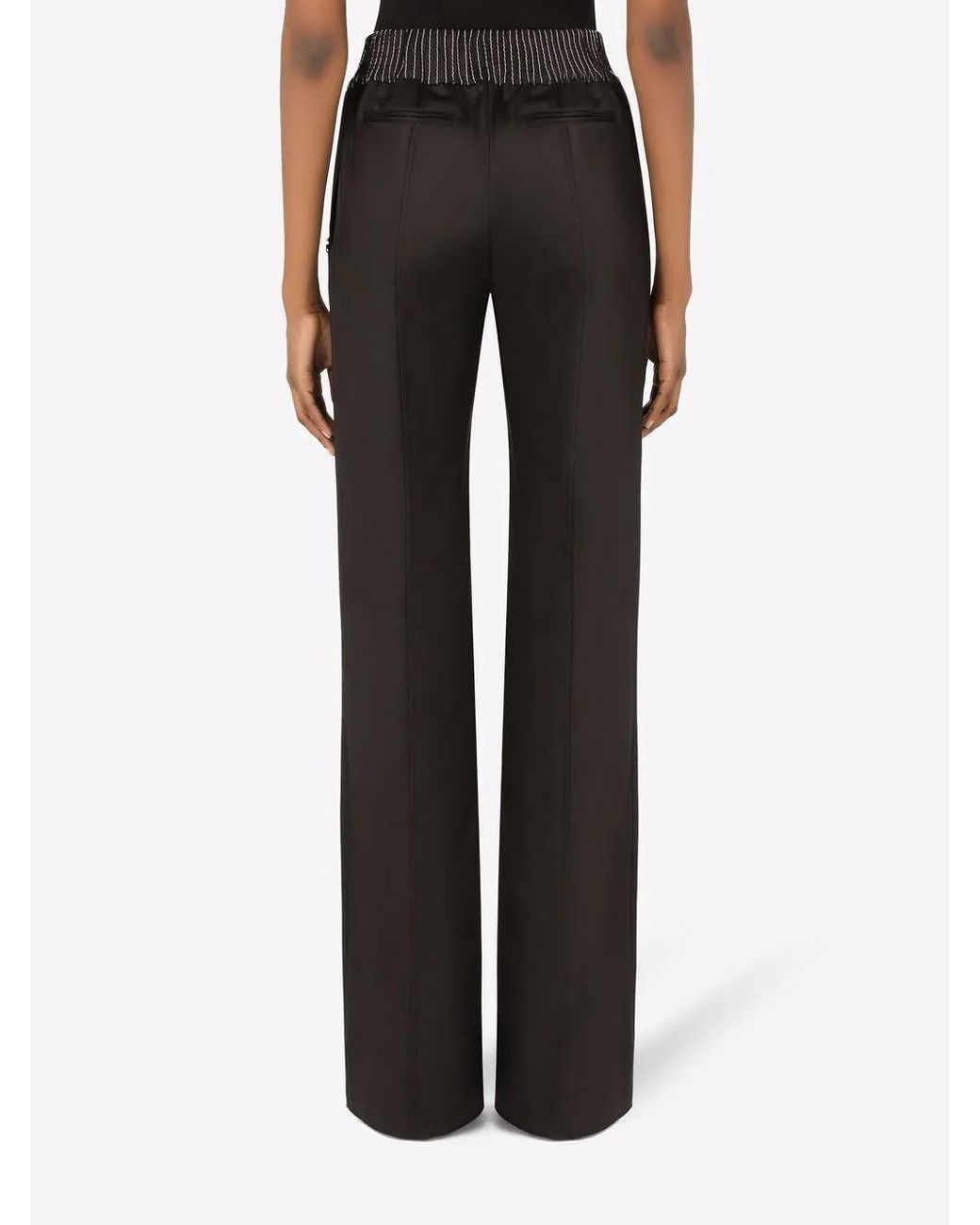 Dolce & Gabbana Black Twill Palazzo Pants