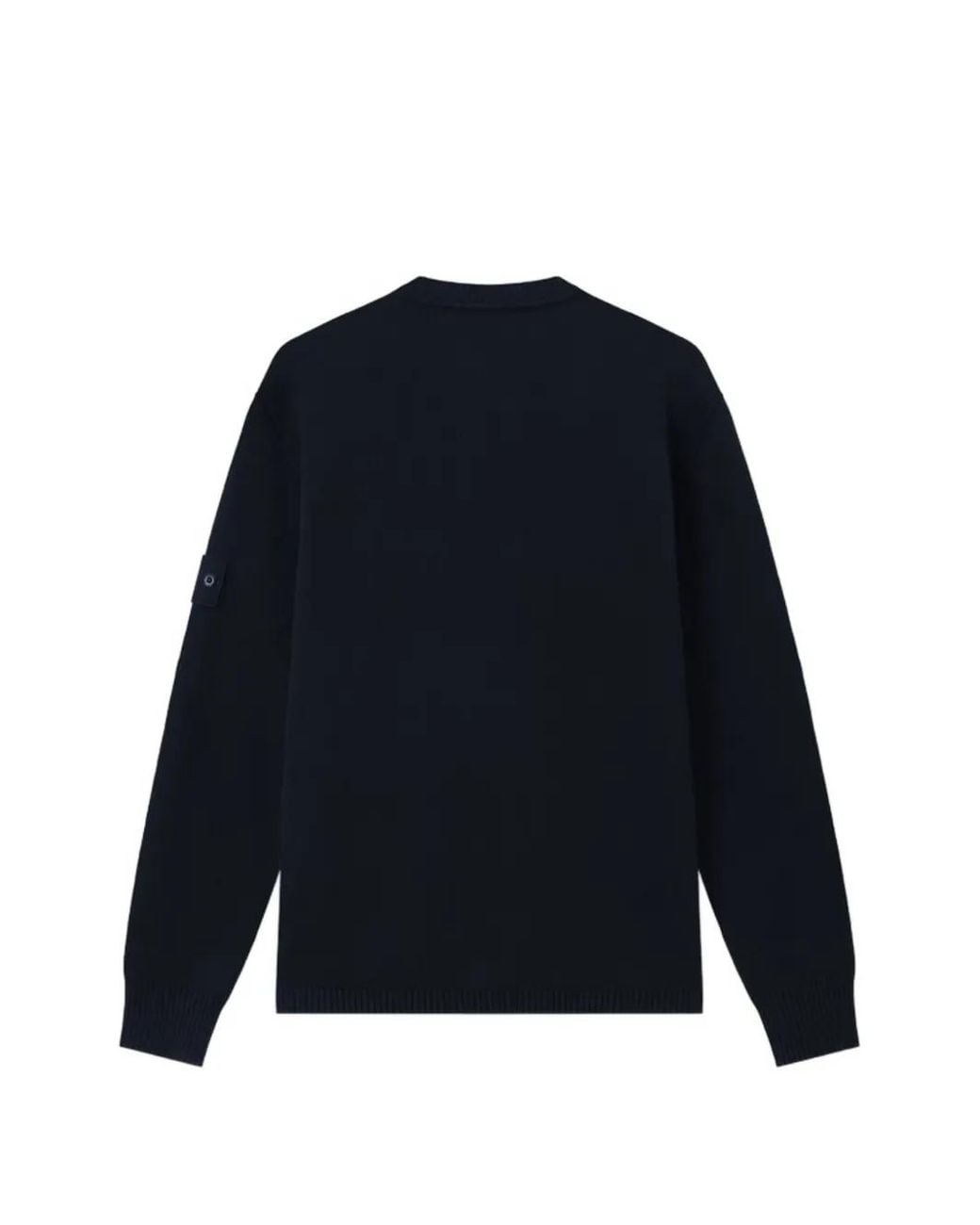 Stone Island Blue Logo-Patch Crew-Neck Sweater for men