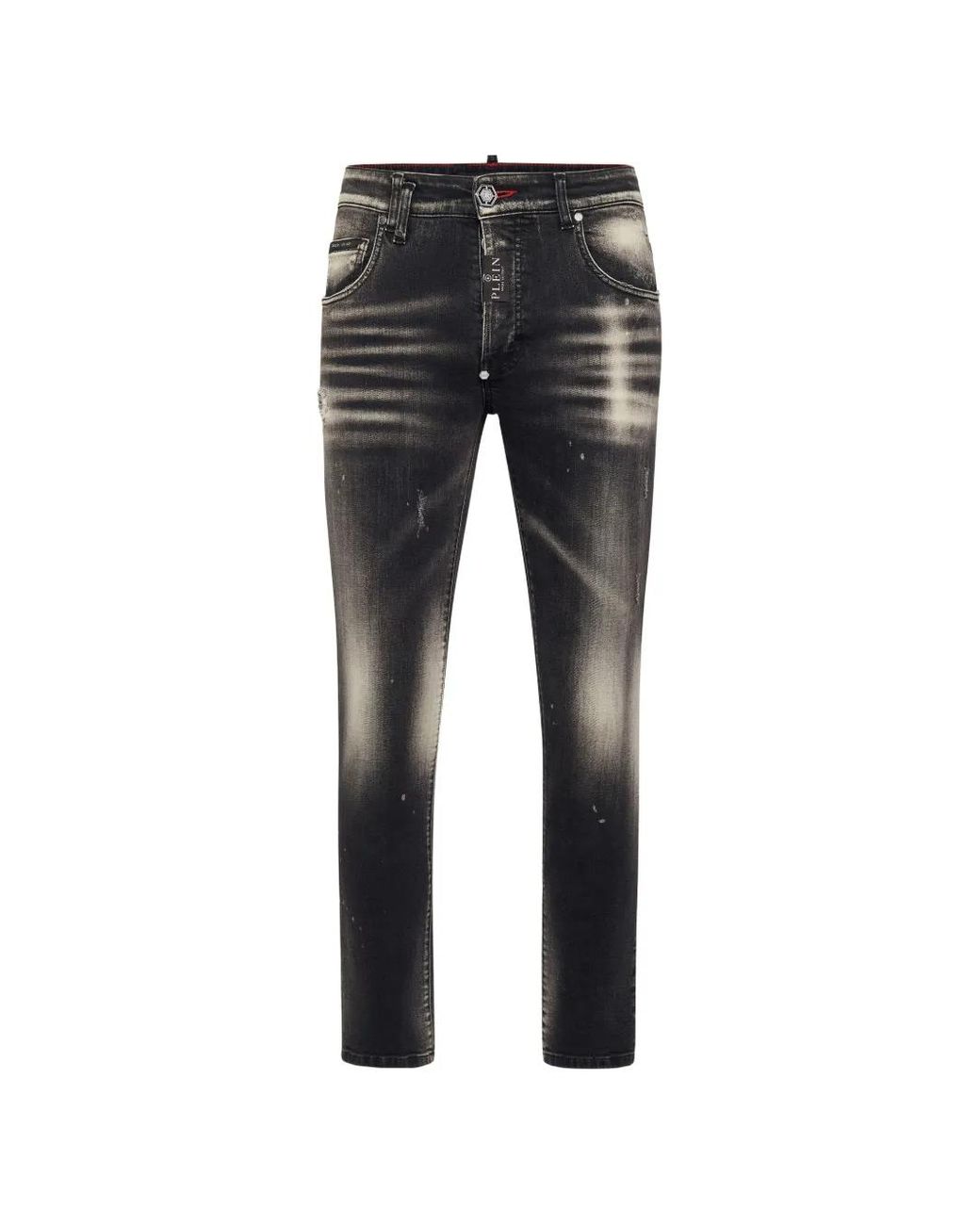 Philipp Plein Gray Logo-Label Trousers for men