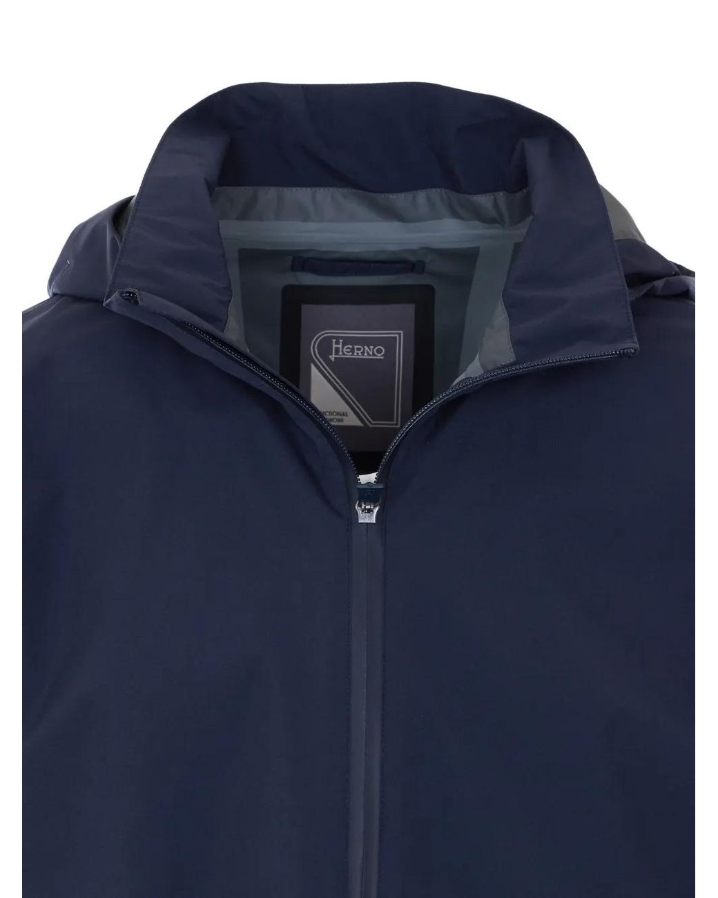 Herno Blue Detachable-Hood Jacket for men