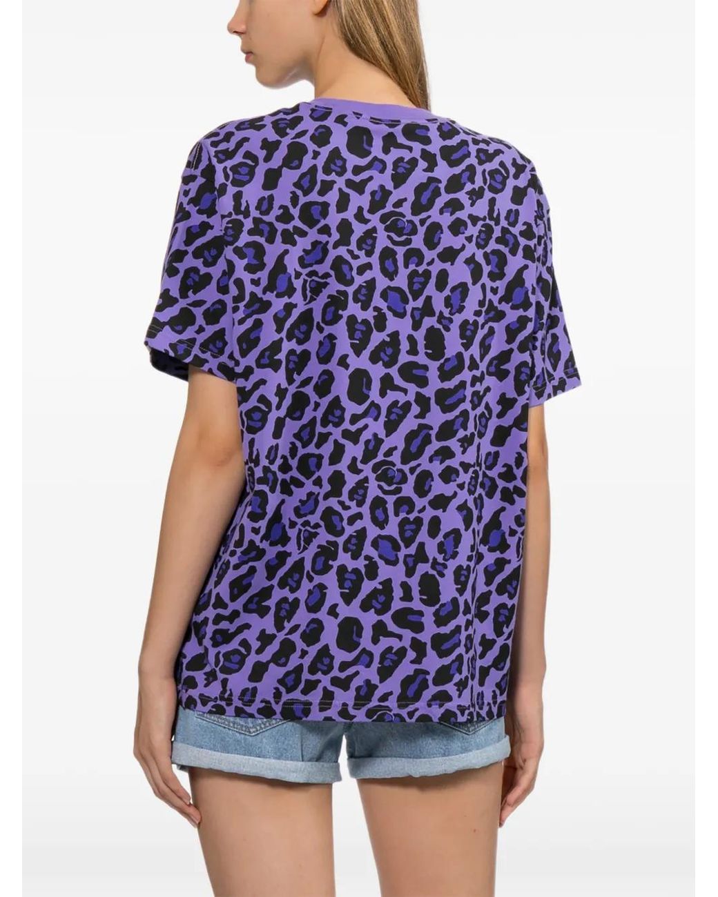 AAPE BY A BATHING AP Purple Wild-Leopard Pattern T-Shirt