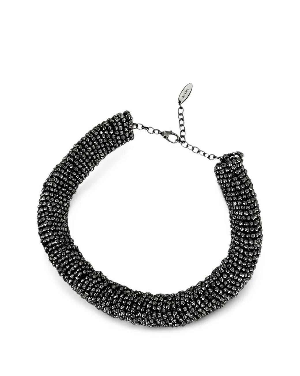 Brunello Cucinelli Black Monili Beaded-Design Necklace