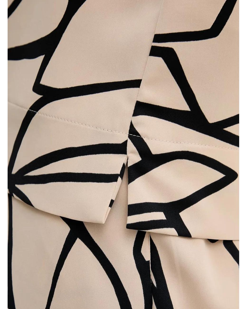 Joseph Ribkoff Natural Abstract-Print Cap-Sleeve Top