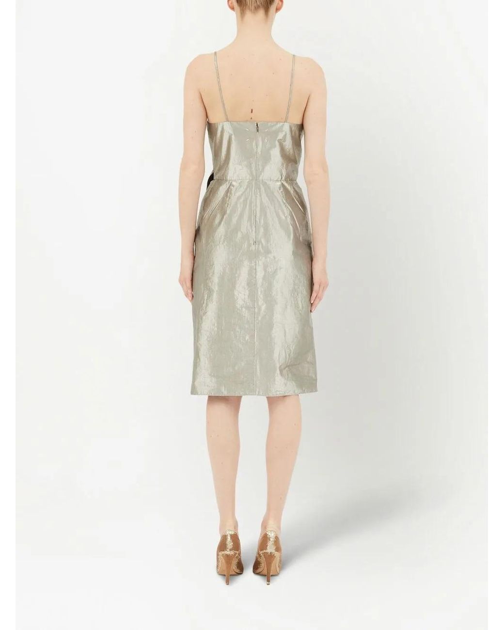 Maison Margiela Natural Lurex Fabric Knee-length Dress