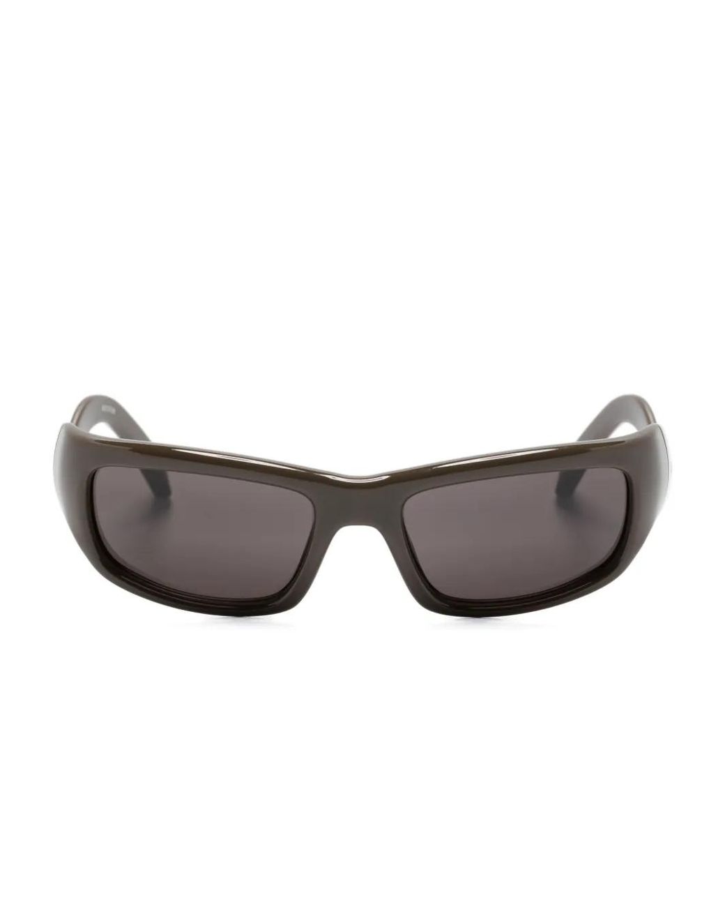 Balenciaga Gray Hamptons Rectangle-Frame Sunglasses