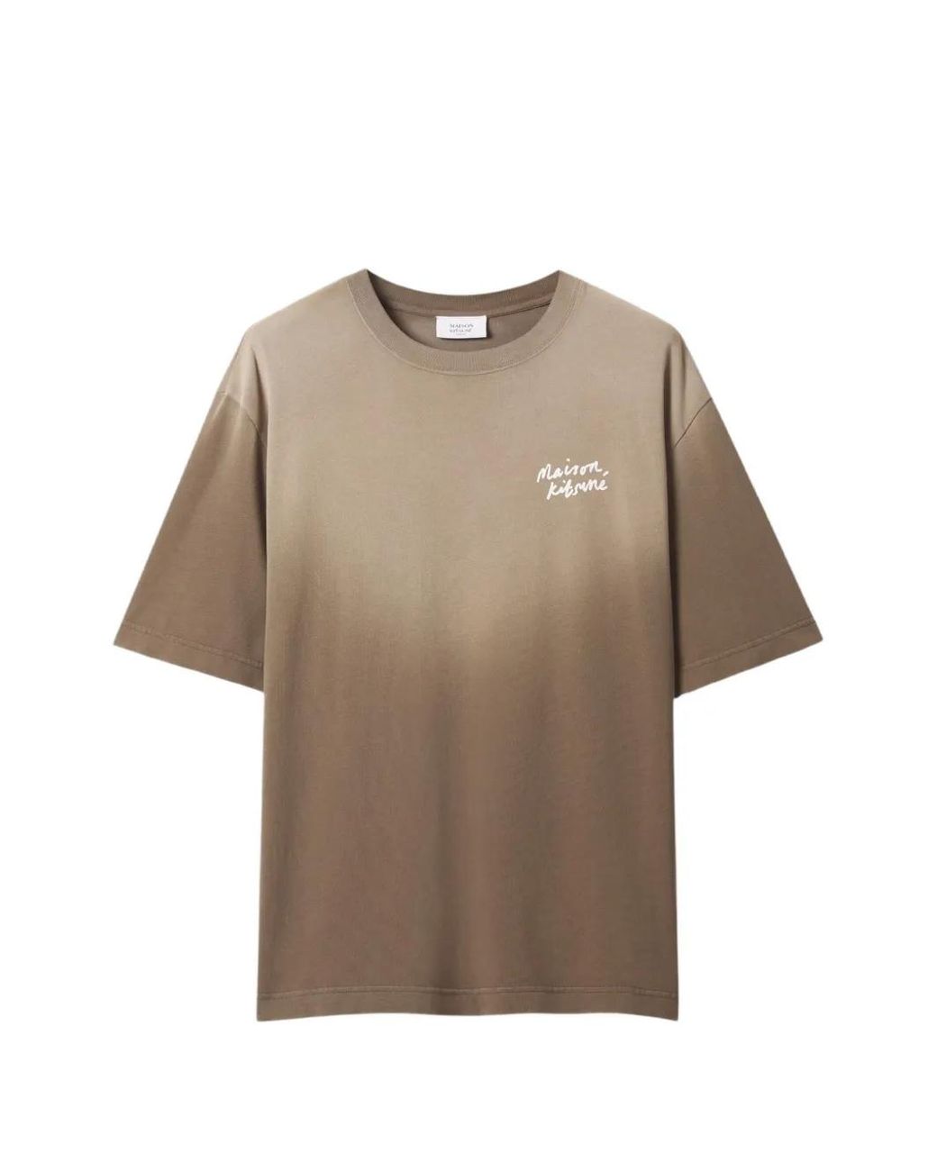 Maison Kitsuné Natural Faded-Effect Logo-Print T-Shirt for men