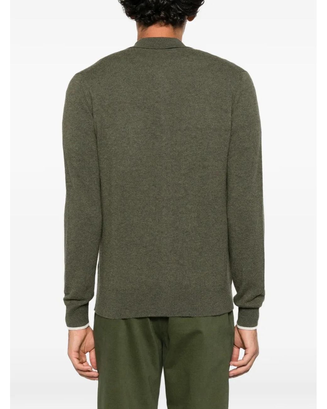 Alpha Studio Green Button-Up Pocket-Detail Shirt for men