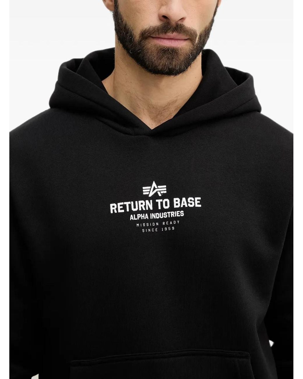 Alpha Industries Return To Base Hoodie in het Black voor heren