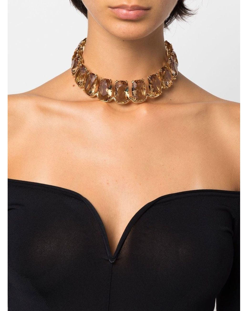 Swarovski Harmonia Oversized-crystal Choker Necklace in Black | Lyst
