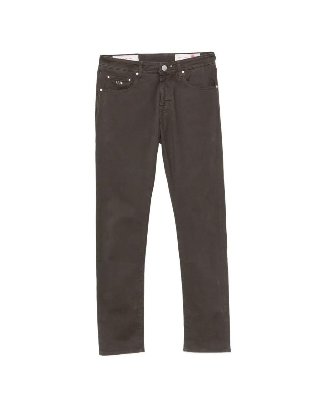 Sartoria Tramarossa Gray Pantalon Michelangelo À Patch Logo for men